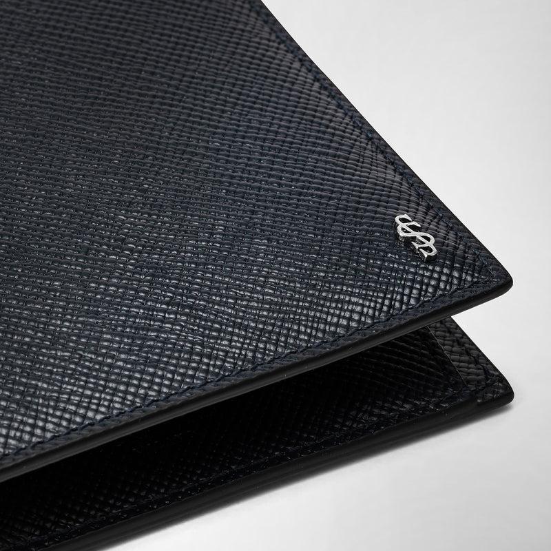 Serapian Portafoglio con portamonete pelle evoluzione blu navy| Serapian Prezzo Ridotto