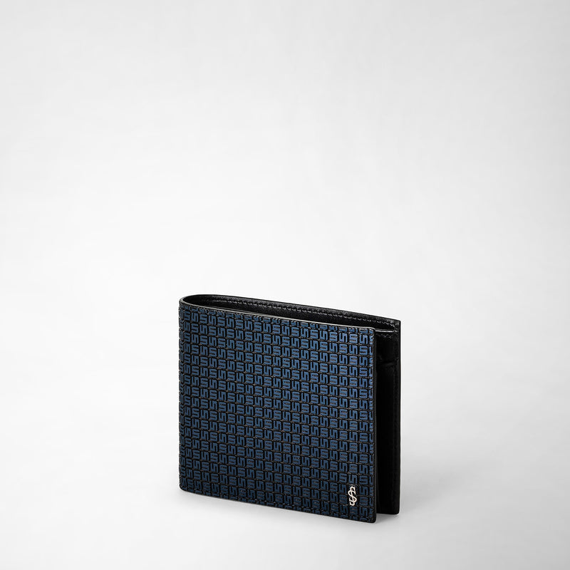 Serapian Portafoglio 4 carte portamonete stepan blu-nero Presa