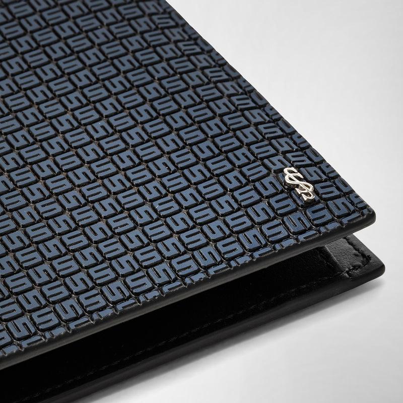 Serapian Portafoglio 4 carte portamonete stepan blu-nero Presa