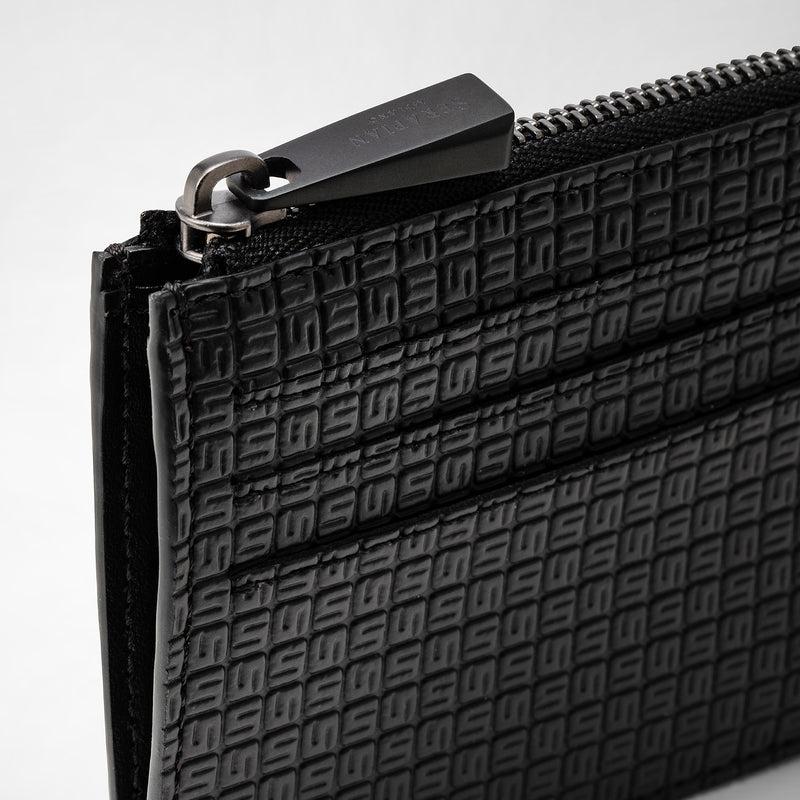 Serapian Zip card case in stepan black-black eclipse Spedizione Gratuita
