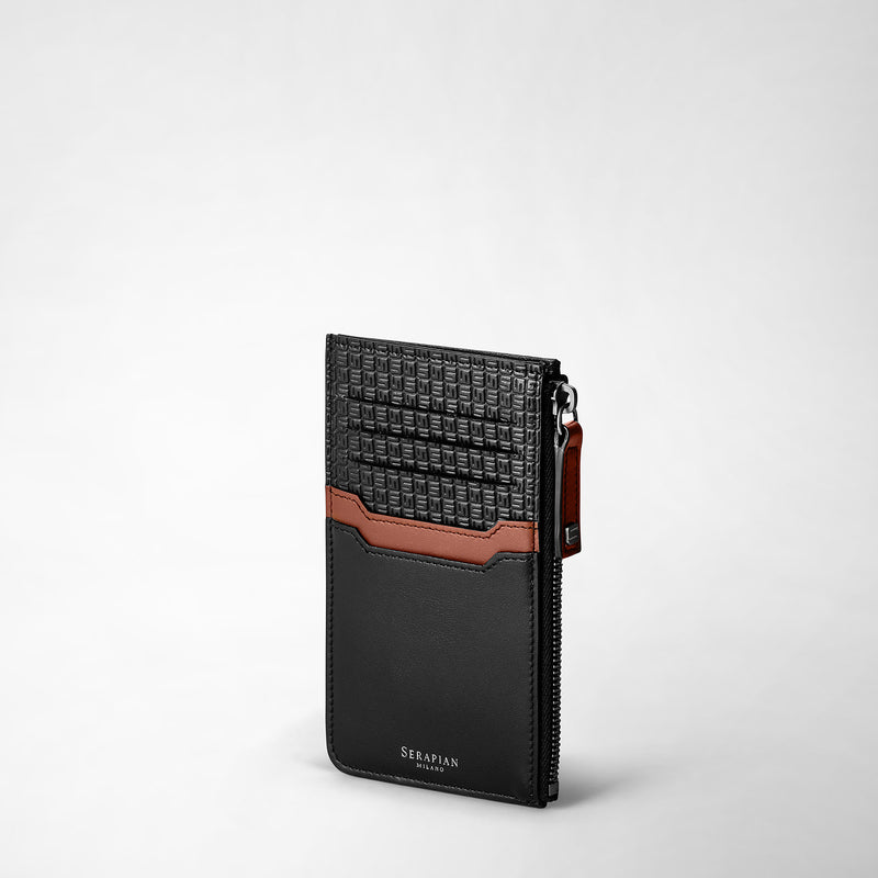 Serapian PORTACARTE CON ZIP IN STEPAN 72 Qualità Garantita