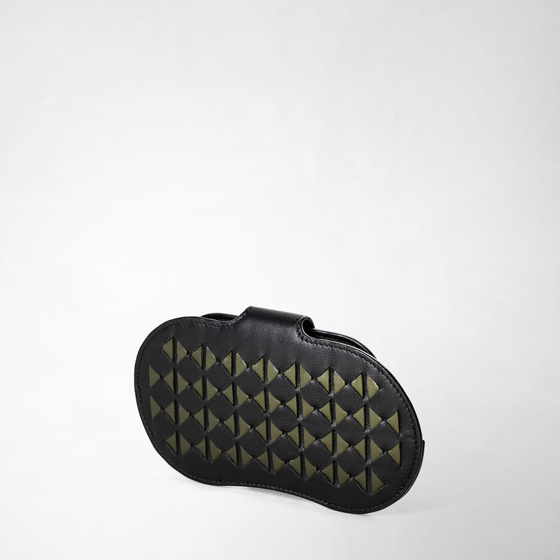 Serapian Glasses holder in mosaico eclipse black moss green Presa