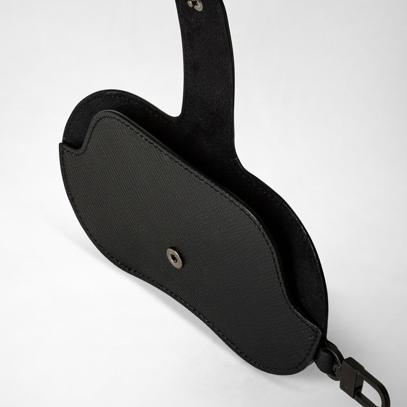 Serapian Glasses holder in evoluzione leather eclipse black Offerta
