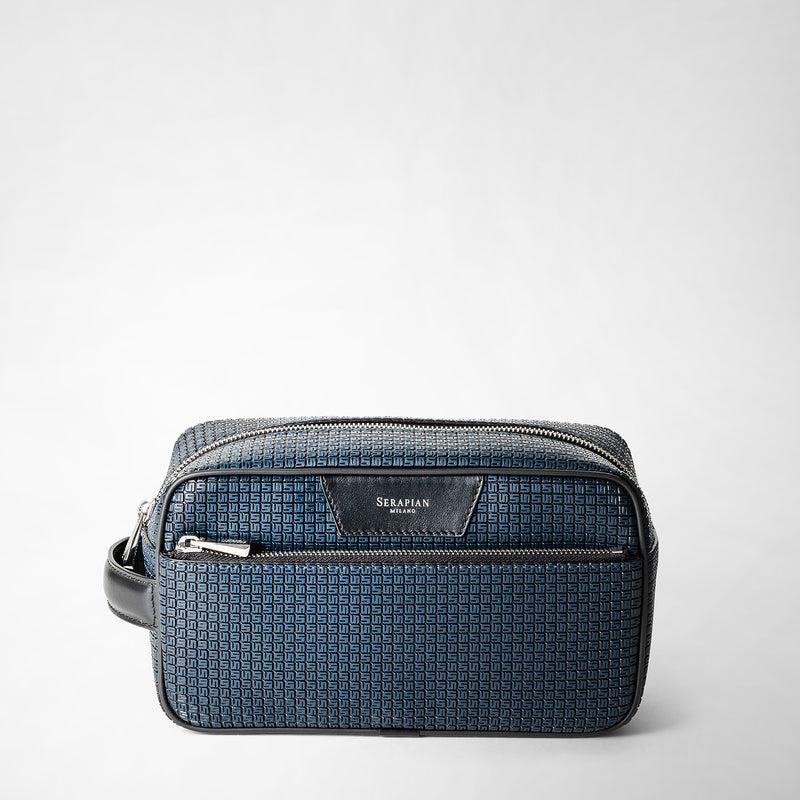 Serapian Trousse da bagno in stepan blu oceano-nero Fornitura limitata