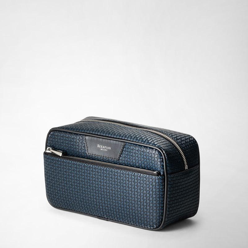 Serapian Trousse da bagno in stepan blu oceano-nero Fornitura limitata