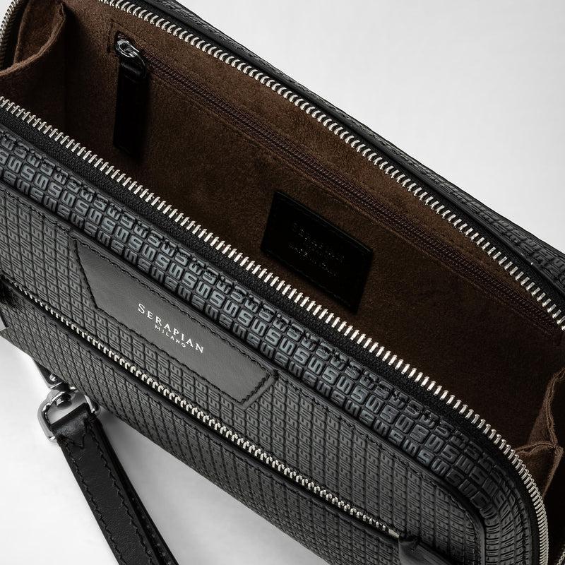 Serapian Pochette in stepan asfalto-nero In Saldo