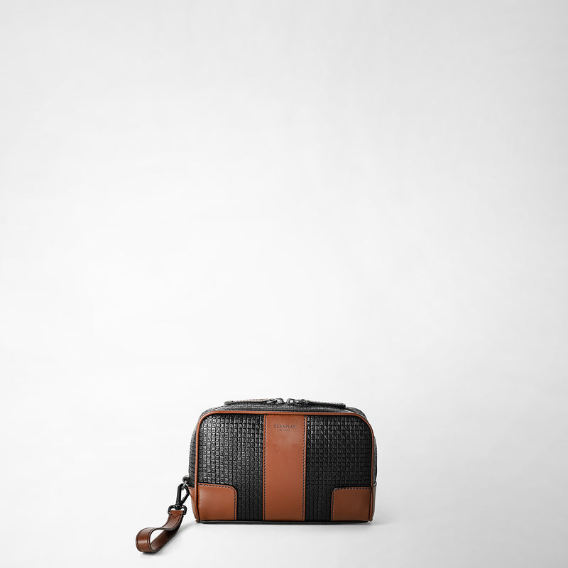 Serapian Pochette in stepan 72 nero-cuoio Moda