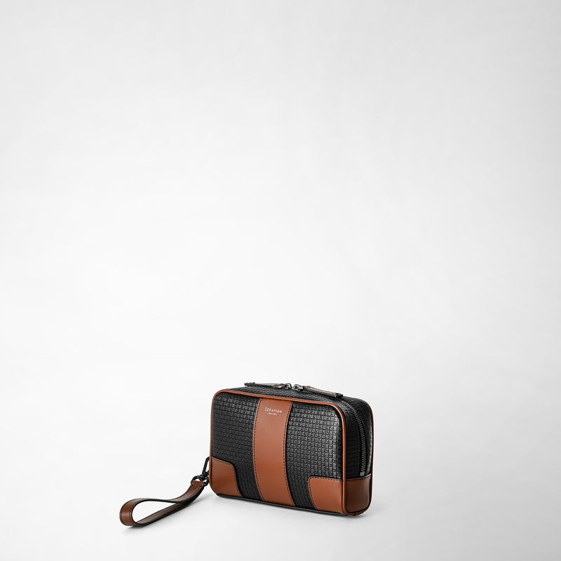Serapian Pochette in stepan 72 nero-cuoio Moda
