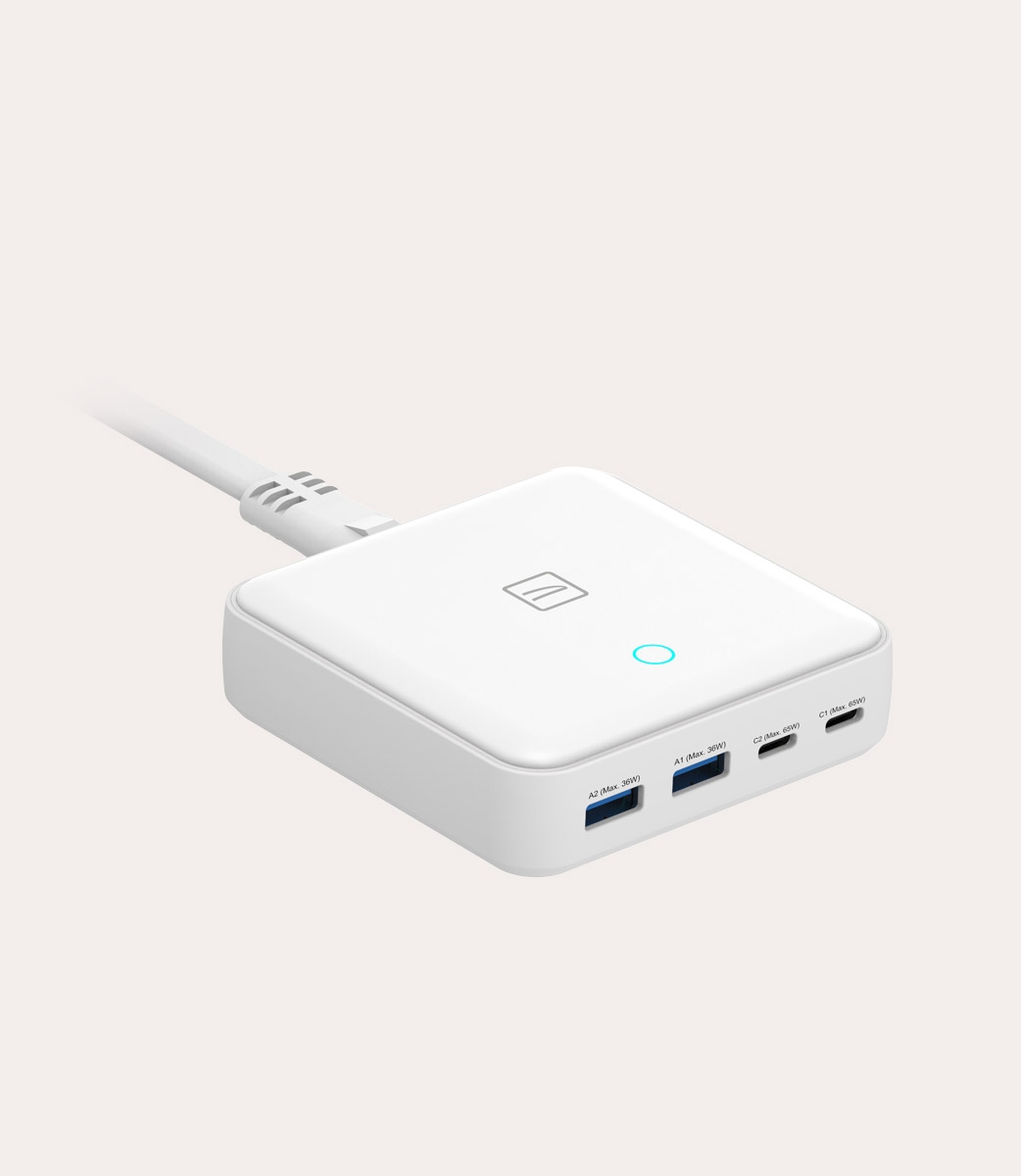 Tucano Cricabatteria 4 porte da scrivania da 65W USB-A/USB-C GaN con cavo da 1 5 mt e presa EU Economico