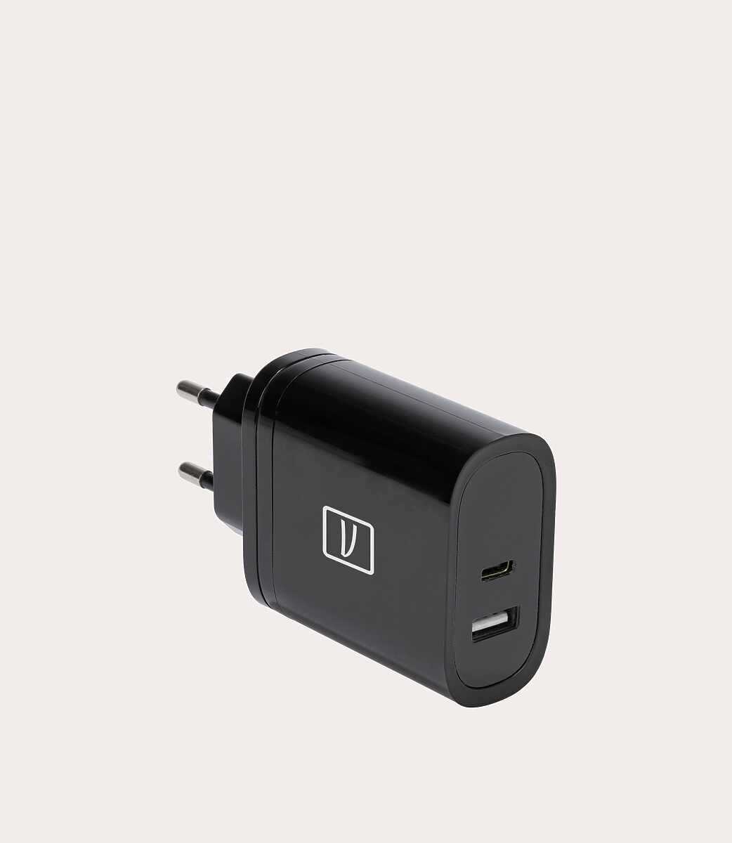 Tucano Doppio caricabatteria da parete USB-A/USB-C GaN da 65W Saldi Di Fabbrica