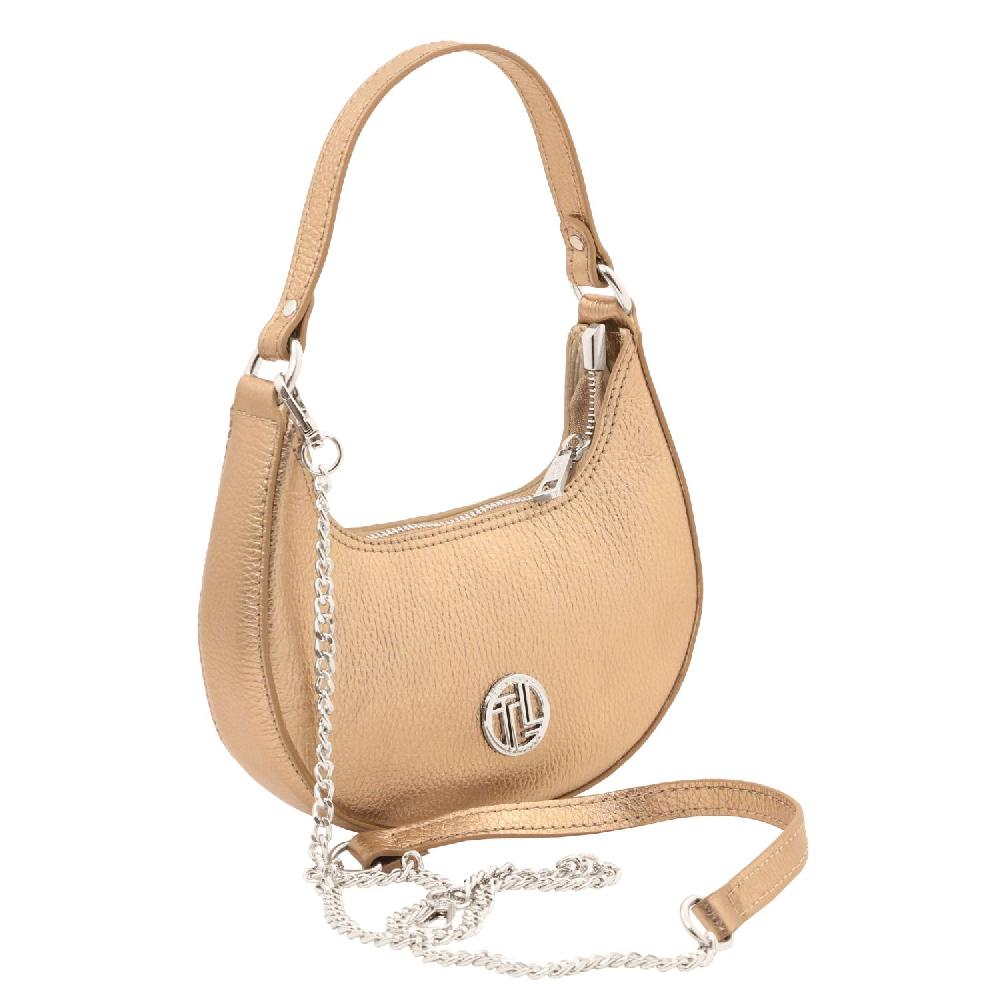 Tuscany Leather Bolso a Mano en Piel Metallic et Bandolera de Cadena Vendite Flash