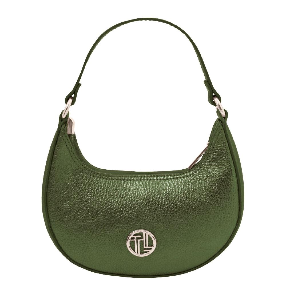 Tuscany Leather Bolso a Mano en Piel Metallic et Bandolera de Cadena Negozio