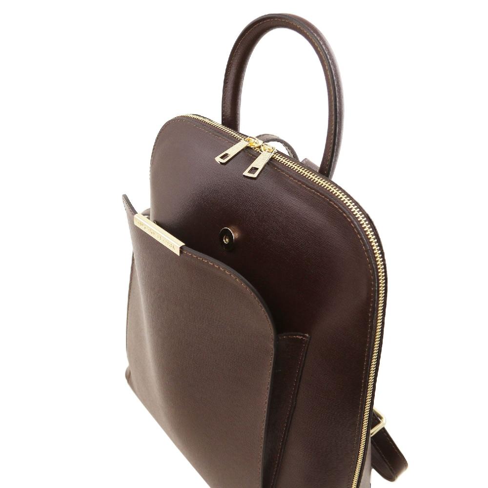 Tuscany Leather Zaino da Donna in Pelle Saffiano Nuova