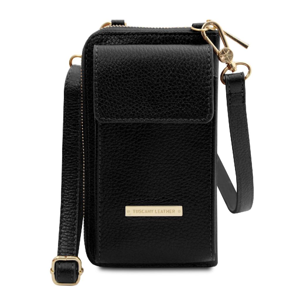 Tuscany Leather Portafoglio/portacellulare in Pelle con Tracolla Italia