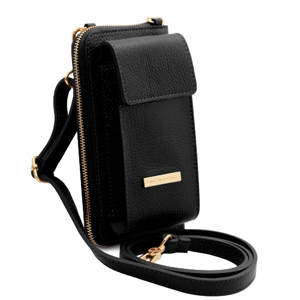 Tuscany Leather Portafoglio/portacellulare in Pelle con Tracolla Italia