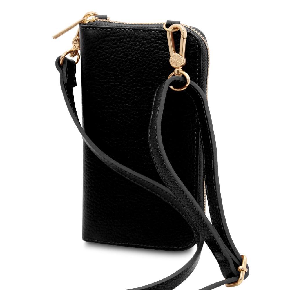 Tuscany Leather Portafoglio/portacellulare in Pelle con Tracolla Italia