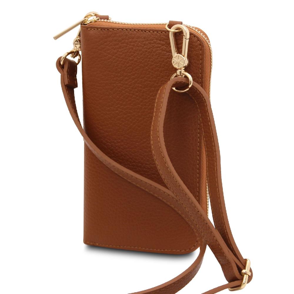 Tuscany Leather Portafoglio/portacellulare in Pelle con Tracolla 2025