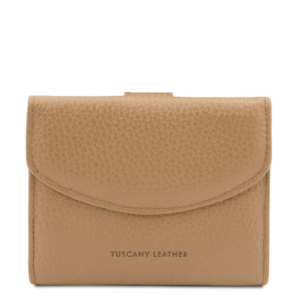 Tuscany Leather Esclusivo Portafoglio da Donna 3 Ante con Portaspiccioli in Pelle Consegna Veloce