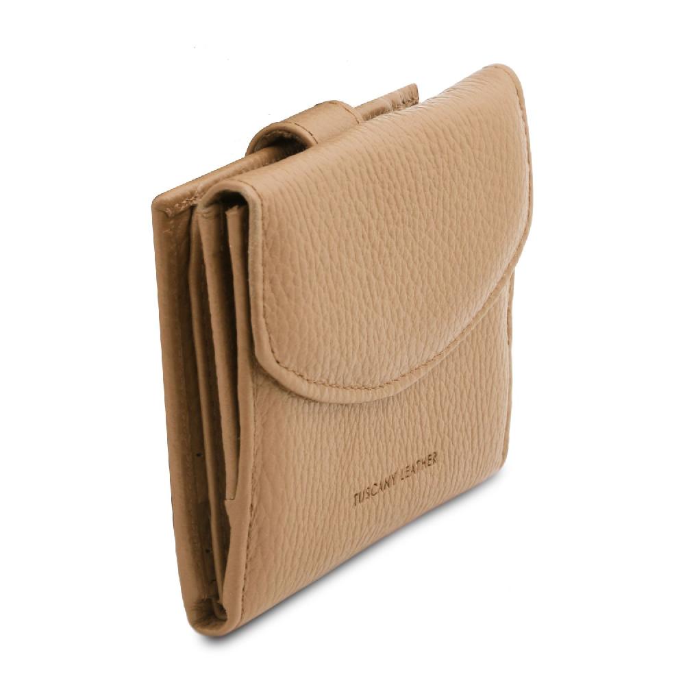 Tuscany Leather Esclusivo Portafoglio da Donna 3 Ante con Portaspiccioli in Pelle Consegna Veloce