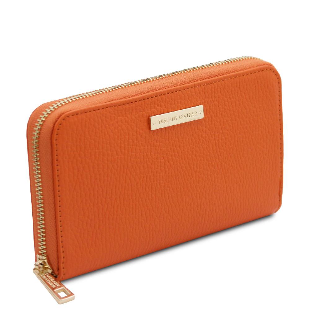Tuscany Leather Esclusivo Portafogli in Pelle zip Around In Linea