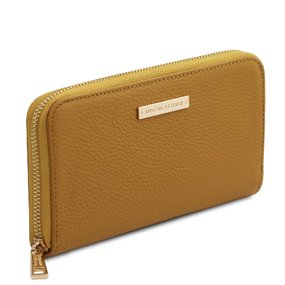 Tuscany Leather Esclusivo Portafogli in Pelle zip Around Nuovo