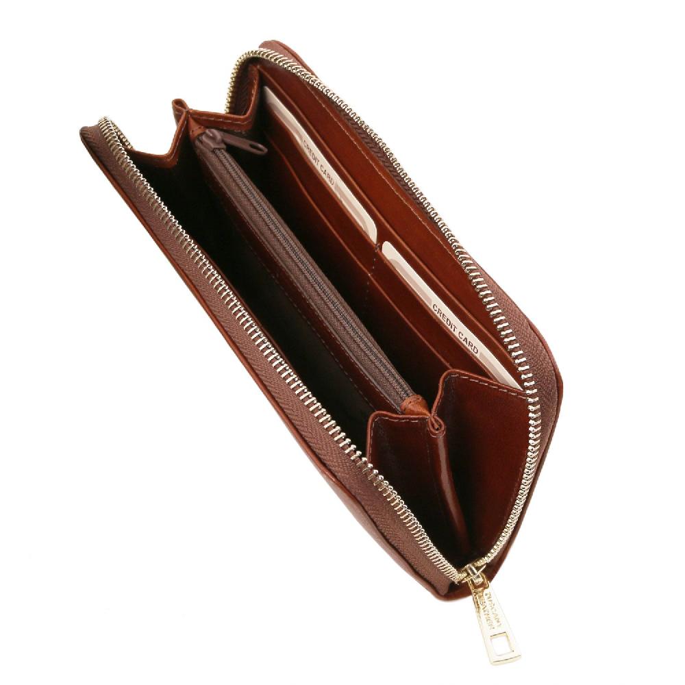 Tuscany Leather Esclusivo Portafogli in Pelle zip Around Spedizione Gratuita