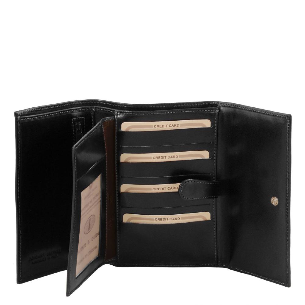 Tuscany Leather Esclusivo Portafogli da Donna in Pelle 4 Ante Sottocosto