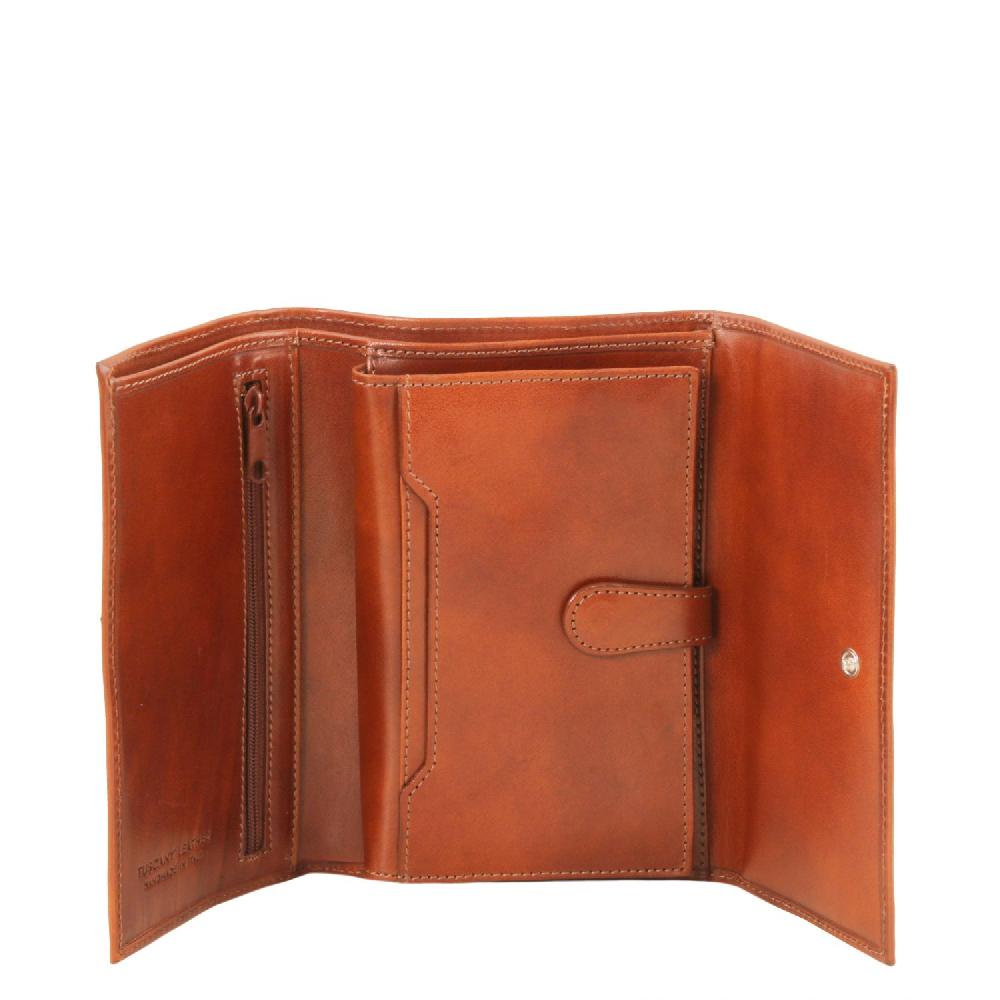 Tuscany Leather Esclusivo Portafogli da Donna in Pelle 4 Ante Novità