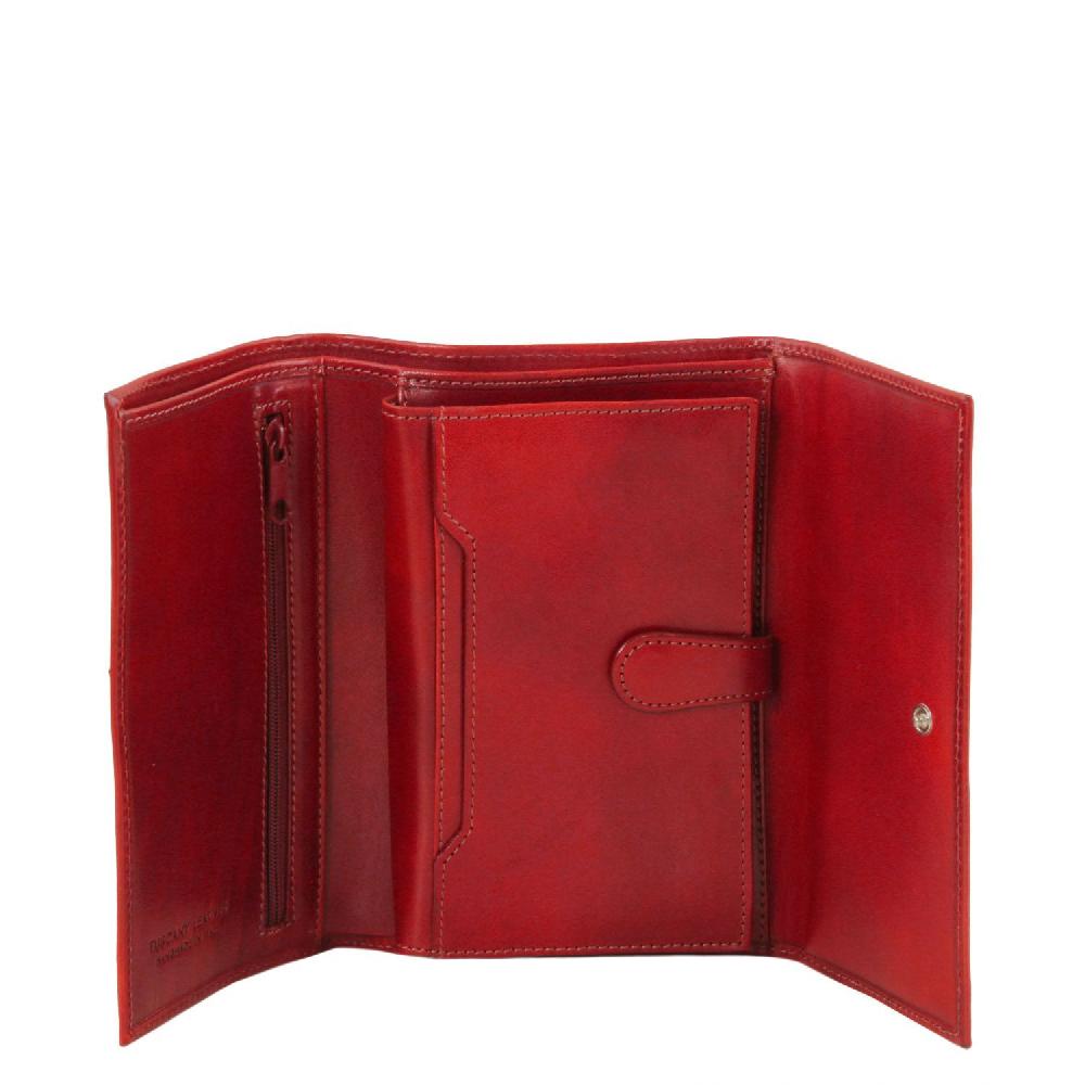 Tuscany Leather Esclusivo Portafogli da Donna in Pelle 4 Ante Presa