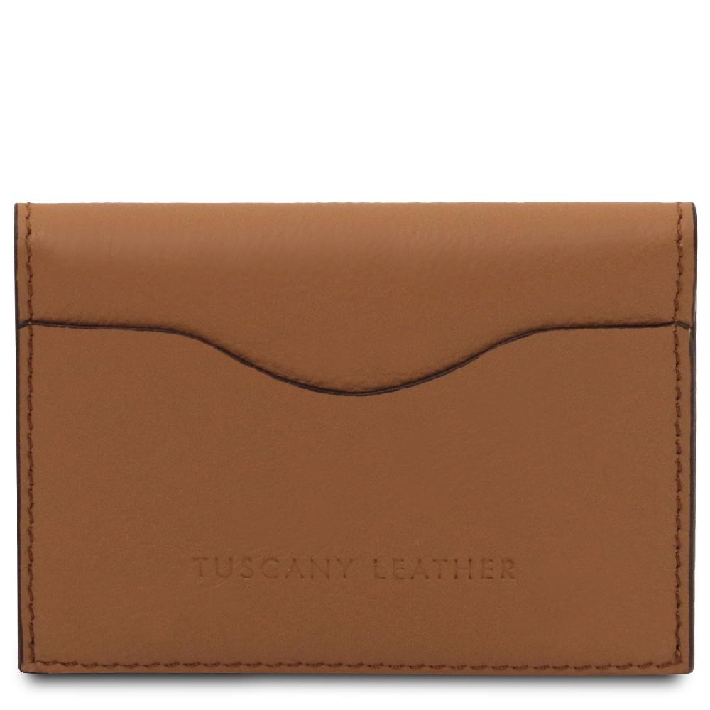 Tuscany Leather Porta Biglietti da Visita / Carte di Credito in Pelle In Linea