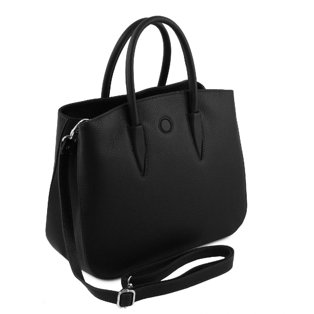 Tuscany Leather Borsa a Mano in Pelle e Portafoglio in Pelle 3 Ante con Portaspiccioli Nuova