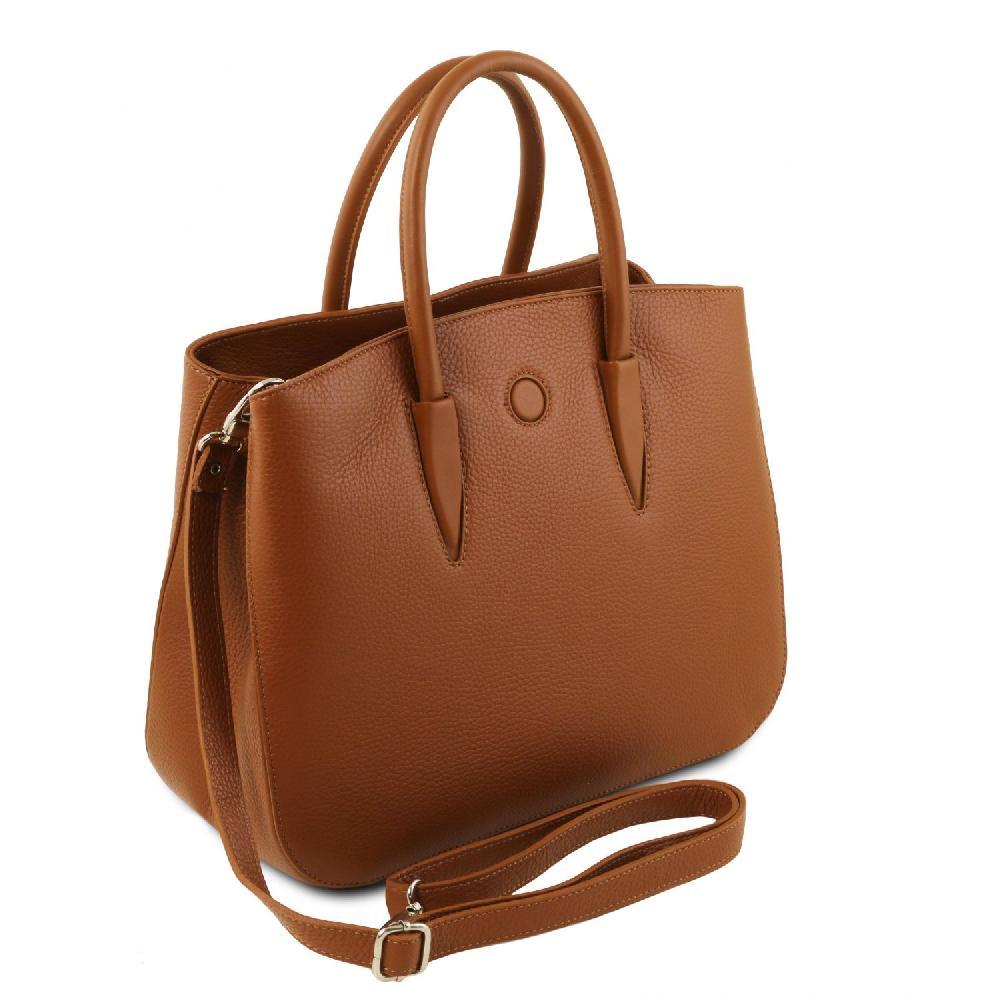 Tuscany Leather Borsa a Mano in Pelle e Portafoglio in Pelle 3 Ante con Portaspiccioli Moda