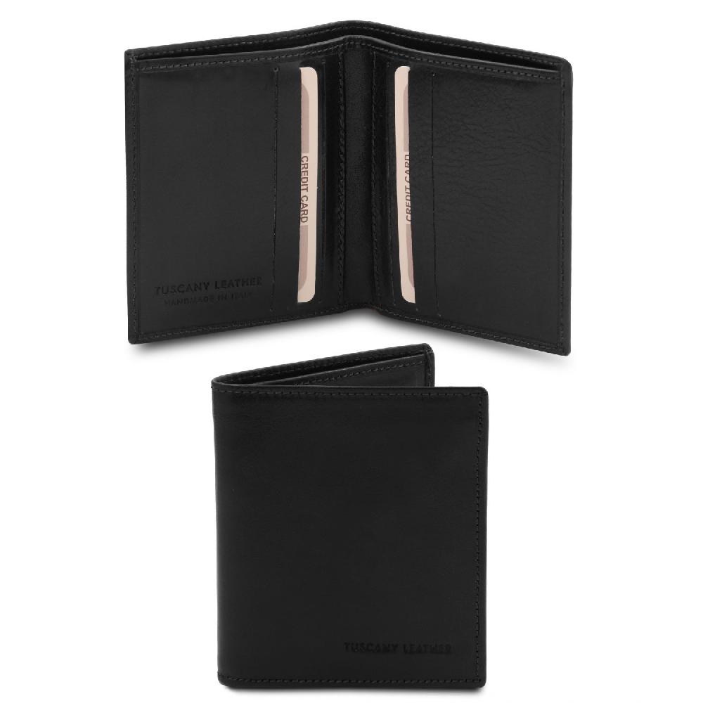 Tuscany Leather Esclusivo Portafoglio Uomo in Pelle 2 Ante Solo un giorno rimasto