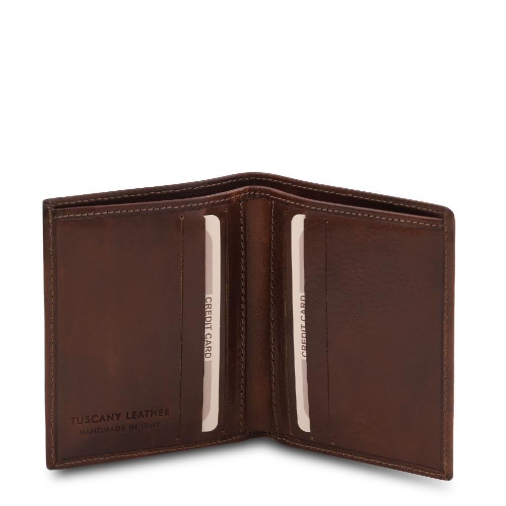 Tuscany Leather Esclusivo Portafoglio Uomo in Pelle 2 Ante Super sconto