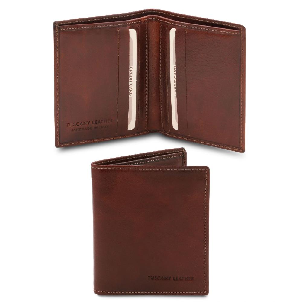 Tuscany Leather Esclusivo Portafoglio Uomo in Pelle 2 Ante Enormi sconti