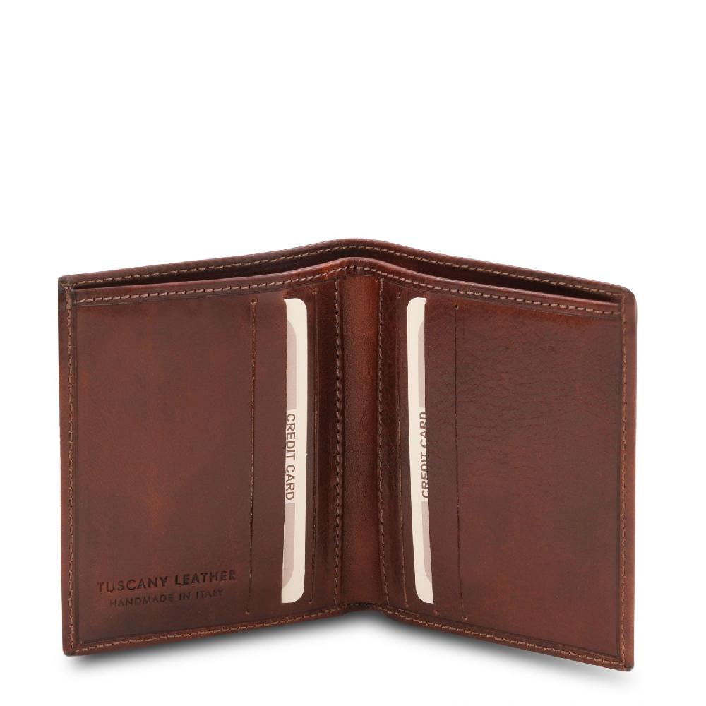 Tuscany Leather Esclusivo Portafoglio Uomo in Pelle 2 Ante Enormi sconti