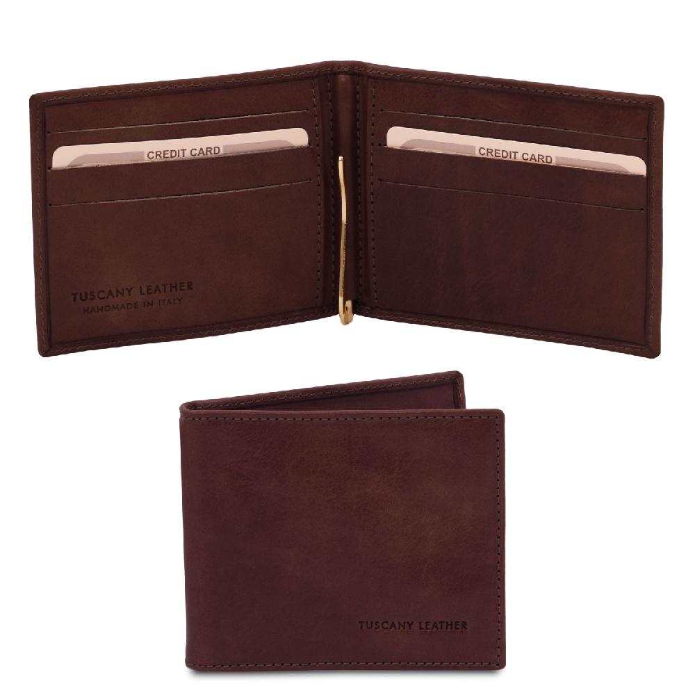 Tuscany Leather Esclusivo Portacarte in Pelle con Fermasoldi Pezzi Unici