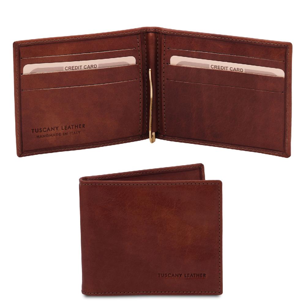 Tuscany Leather Esclusivo Portacarte in Pelle con Fermasoldi Soddisfazione Garantita