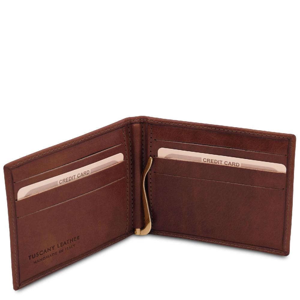 Tuscany Leather Esclusivo Portacarte in Pelle con Fermasoldi Soddisfazione Garantita
