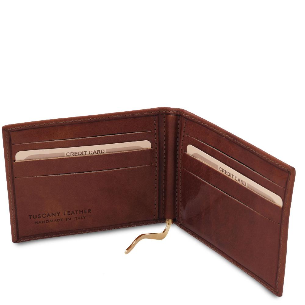 Tuscany Leather Esclusivo Portacarte in Pelle con Fermasoldi Soddisfazione Garantita