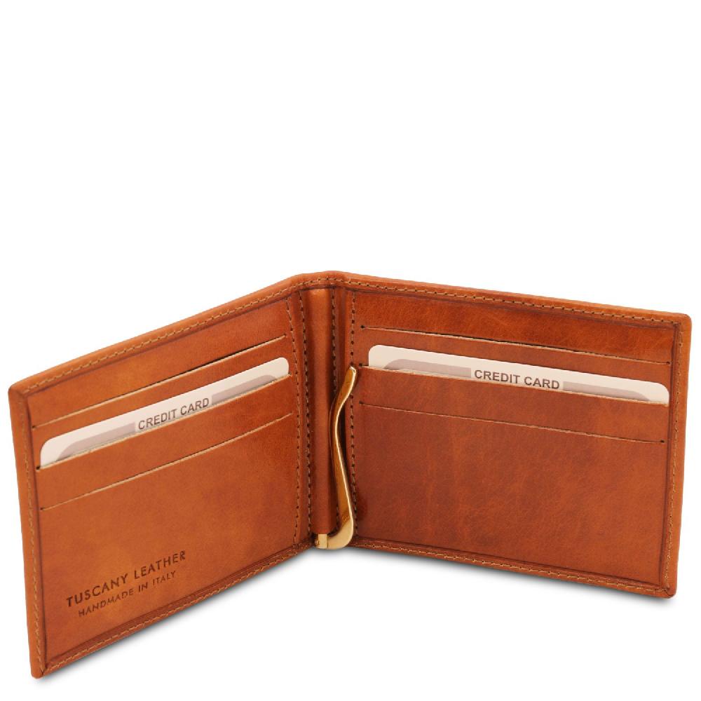 Tuscany Leather Esclusivo Portacarte in Pelle con Fermasoldi Qualità Garantita