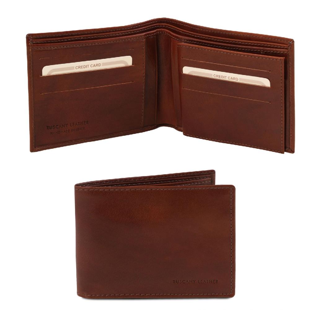 Tuscany Leather Esclusivo Portafoglio Uomo in Pelle 3 Ante Consegna Veloce