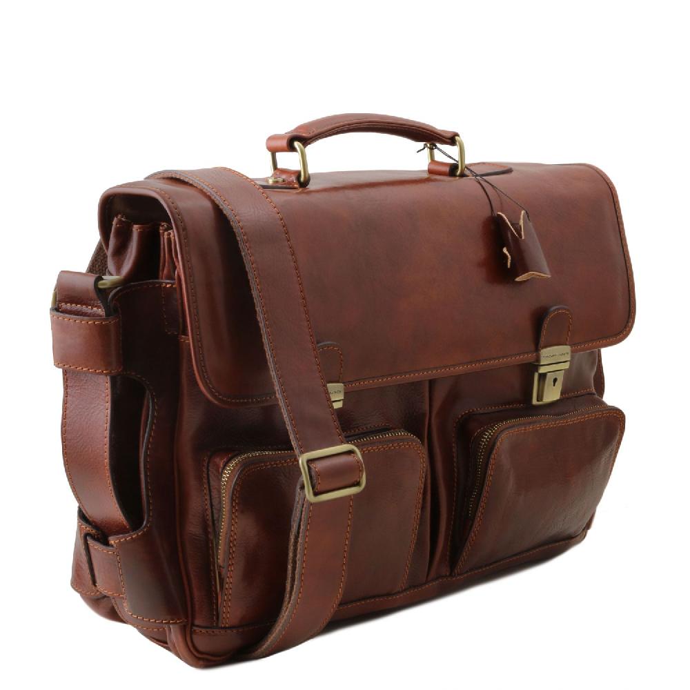 Tuscany Leather Borsa Multiscomparto da Lavoro TL SMART con Tasche Frontali in Pelle I Più Venduti