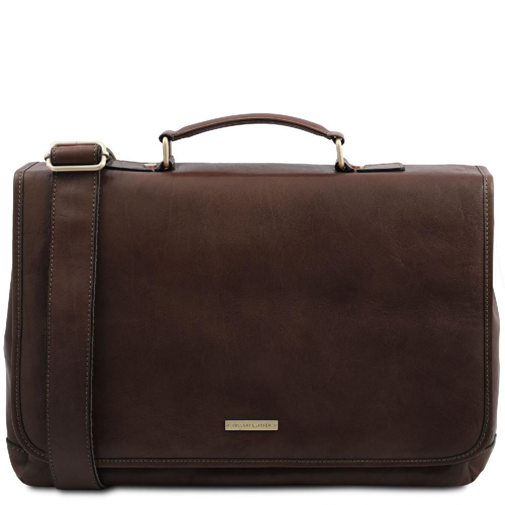 Tuscany Leather Borsa da Lavoro TL SMART Multiscomparto in Pelle con Pattella Negozio