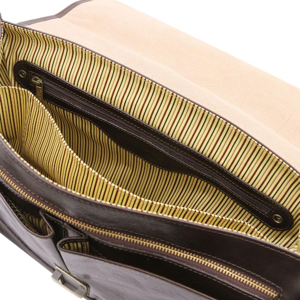 Tuscany Leather Borsa da Lavoro TL SMART Multiscomparto in Pelle con Pattella Negozio