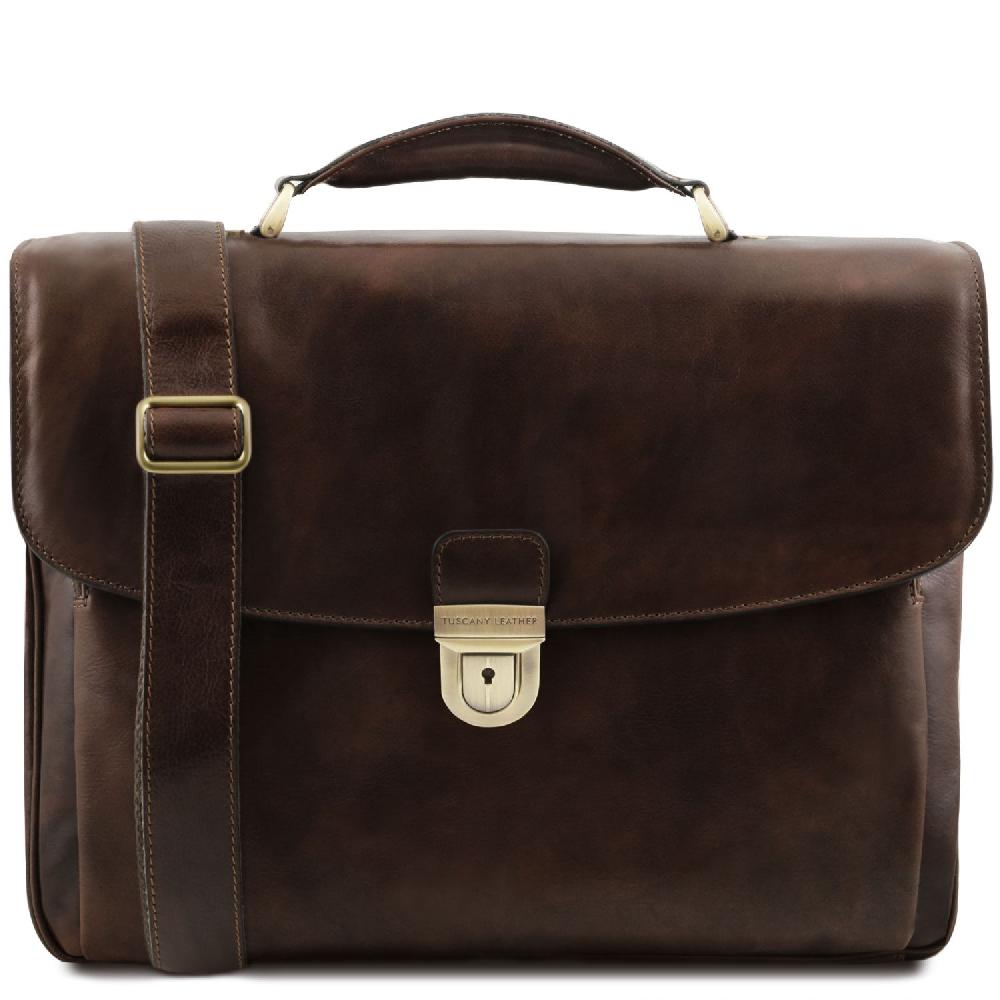 Tuscany Leather Borsa Porta Computer TL SMART Multiscomparto in Pelle Moda