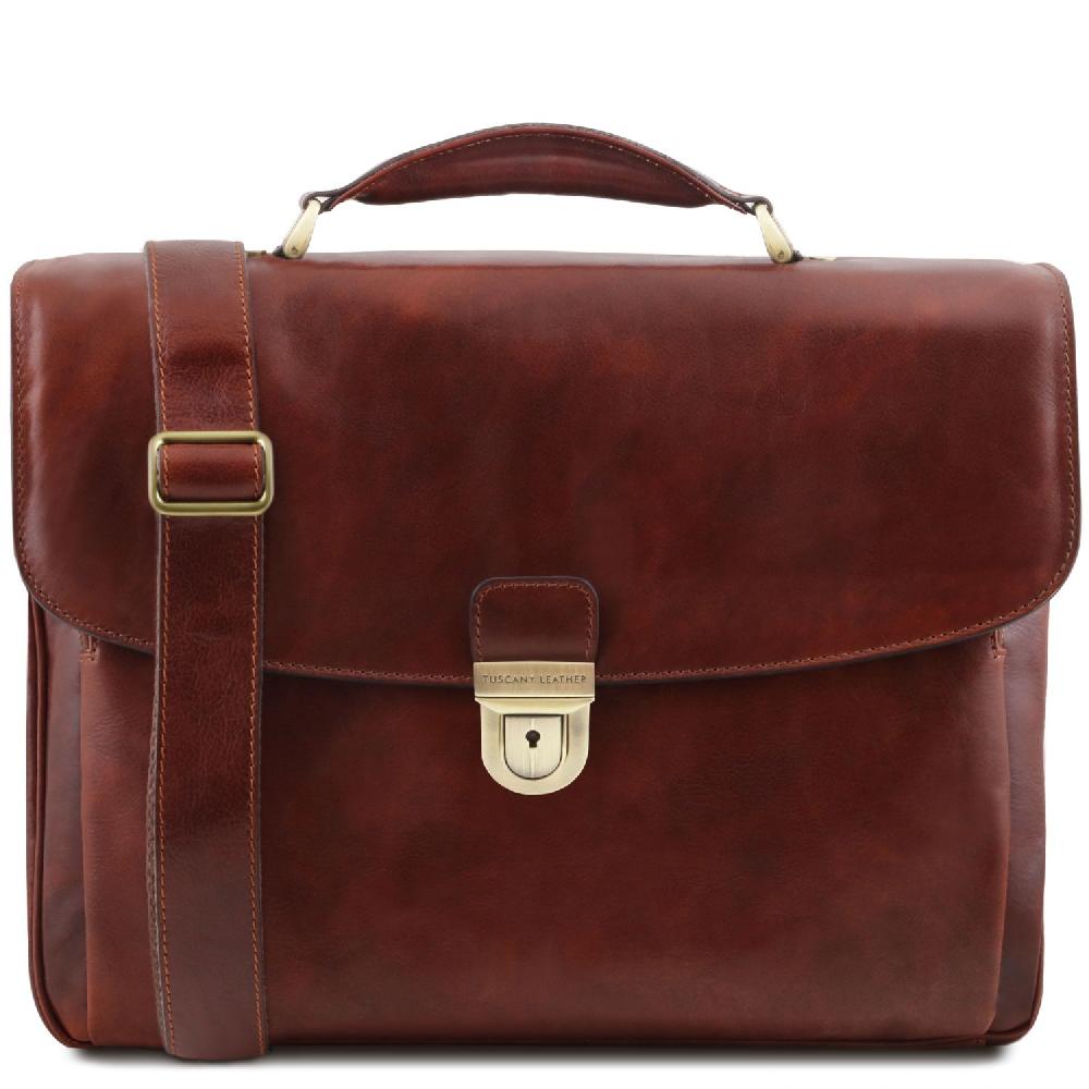 Tuscany Leather Borsa Porta Computer TL SMART Multiscomparto in Pelle Spedizione gratuita