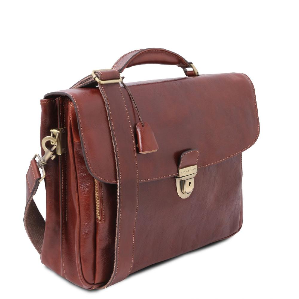 Tuscany Leather Borsa Porta Computer TL SMART Multiscomparto in Pelle Sconto di tempo limitato