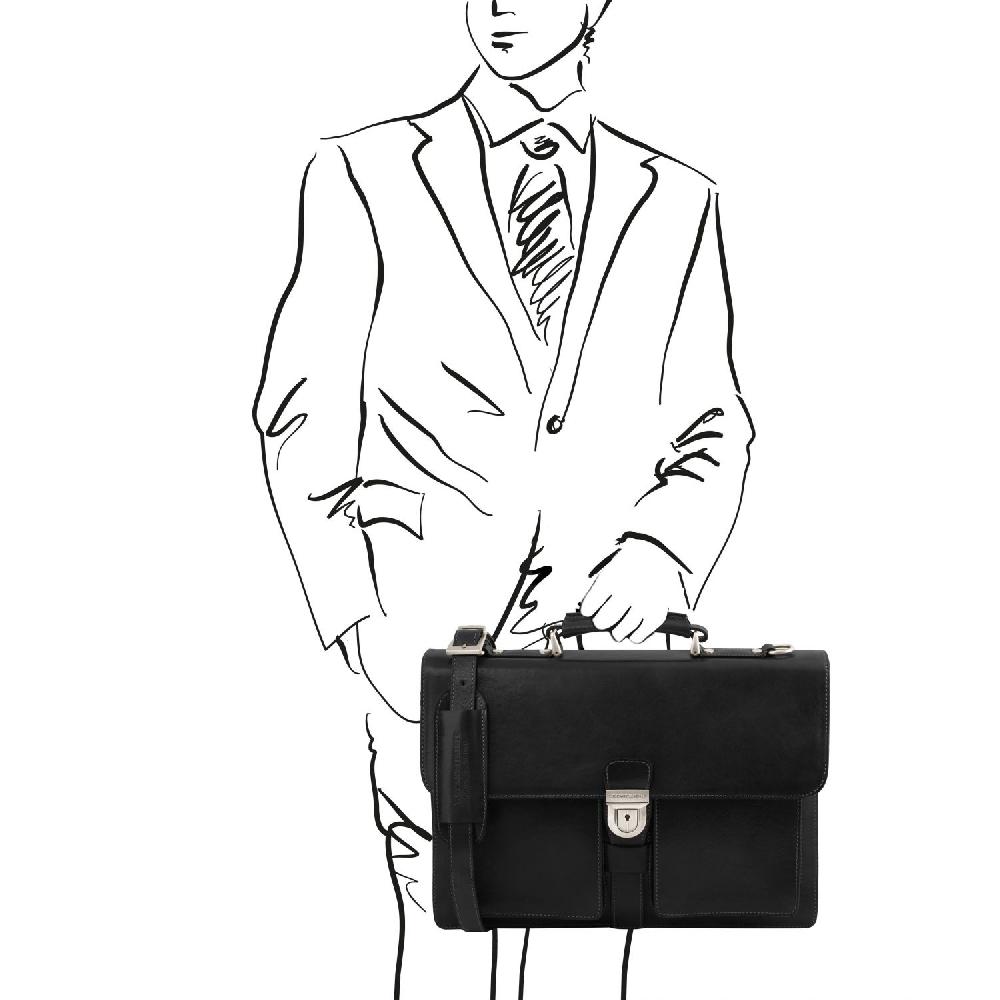 Tuscany Leather Borsa da Lavoro in Pelle 3 Scomparti Negozio online di fabbrica