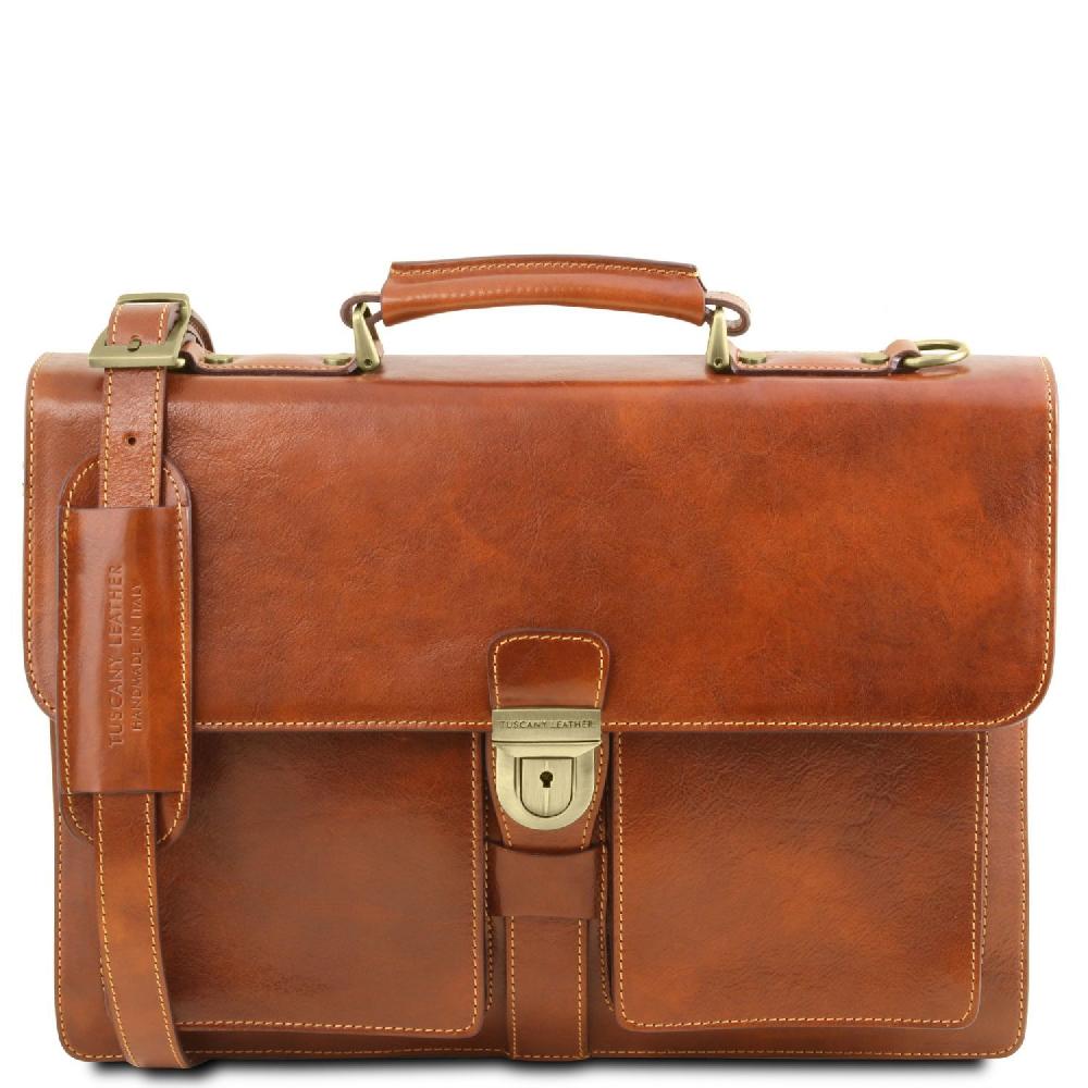 Tuscany Leather Borsa da Lavoro in Pelle 3 Scomparti Comprare a buon mercato